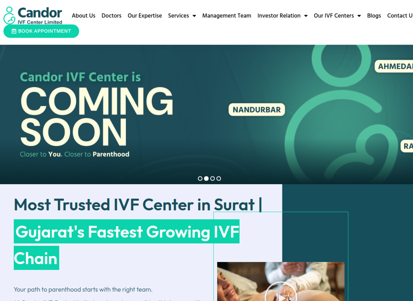 Candor IVF website preview
